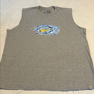 Nike Heather Gray Tank with Blue and Yellow Design